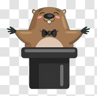Groundhog Day Celebration - Groundhog In Magic Hat Performing Trick Transparent PNG