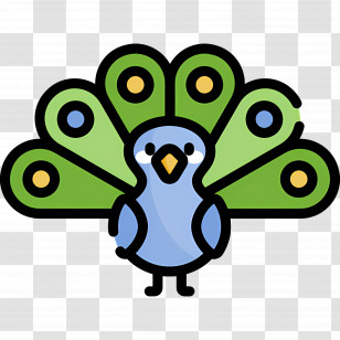 Peacock - Colorful Peacock Cartoon Illustration Transparent PNG