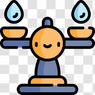 Water Balance - Cute Balance Scale Cartoon Illustration Transparent PNG