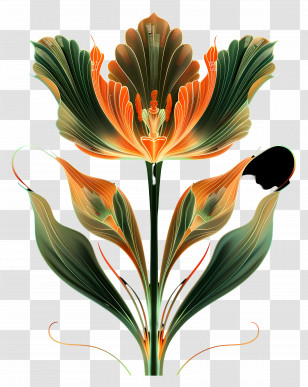 Line Art - Artistic Flower Illustration Transparent PNG