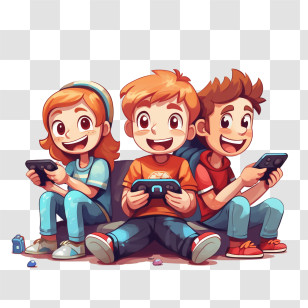 Kids Playing
 - Kids Enjoying Video Games Together Transparent PNG