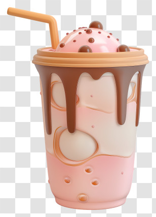 Chocolate Milkshake - Chocolate Milkshake With Straw Transparent PNG
