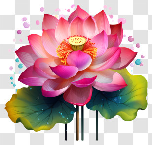 Multicolored Paints Lotus Flower - Pink Lotus Flower In Vibrant Colors Transparent PNG
