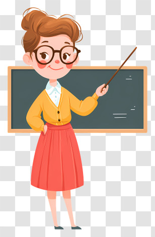 Female Teacher - Teacher With Chalkboard In Classroom Transparent PNG