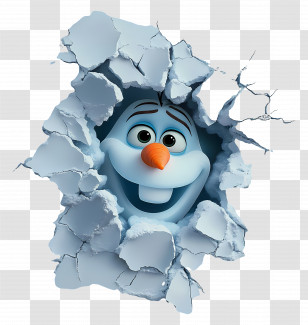 Frozen Olaf - Olaf Breaking Through Ice Transparent PNG