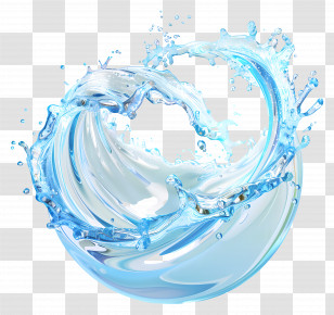 Water - Blue Water Splash Illustration Transparent PNG