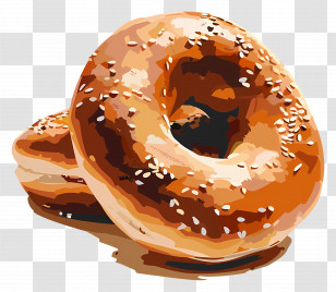 Bagel - Bagels With Sesame Seeds Transparent PNG