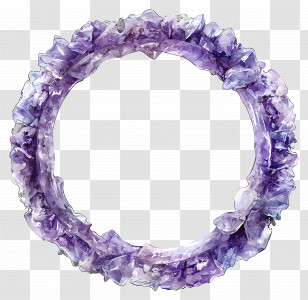 Circle Frame - Purple Floral Wreath Transparent PNG