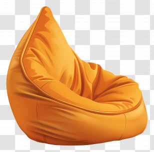 Soft Chair Bag - Orange Bean Bag For Comfortable Seating Transparent PNG
