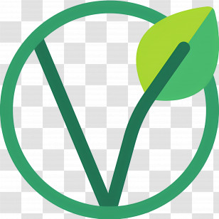 Vegetarian Symbol - Green Leaf Check Icon Transparent PNG