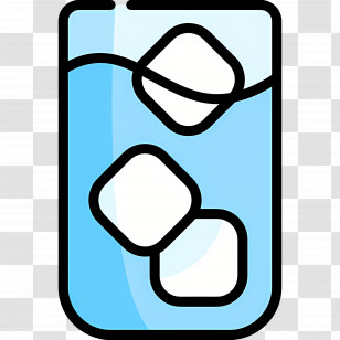 Water Glass - Refreshing Ice Cubes In Water Transparent PNG