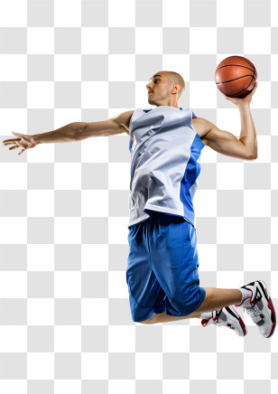 Sports - Basketball Player Dunking In Action Transparent PNG