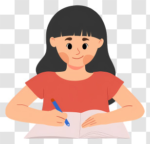 Woman Writing With Pencil - Girl Writing In Notebook Transparent PNG