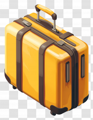 Isometric Suitcase - Yellow Suitcase For Travel Adventures Transparent PNG