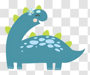 Blue Dinosaur - Cute Blue Dinosaur Cartoon Transparent PNG