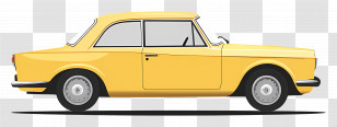 Animated Car - Yellow Classic Car Illustration Transparent PNG