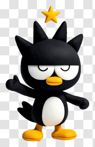 Badtz Maru - Black Penguin With Star On Head Transparent PNG