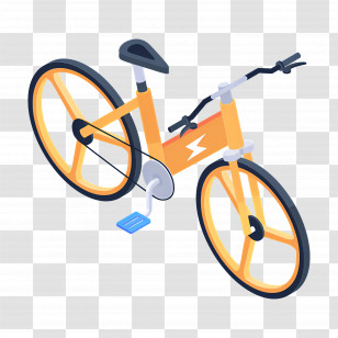 Bicycle - Yellow Electric Bicycle Illustration Transparent PNG