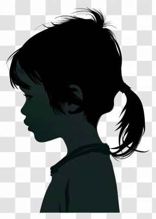 Child - Silhouette Of A Girl In Profile Transparent PNG