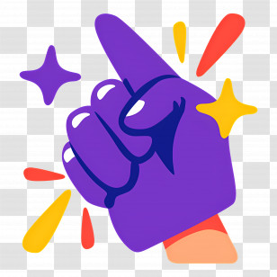 Foam Finger - Pointing Hand Gesture Illustration Transparent PNG