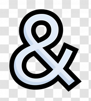 Ampersand Symbol - White Ampersand With Black Outline Transparent PNG