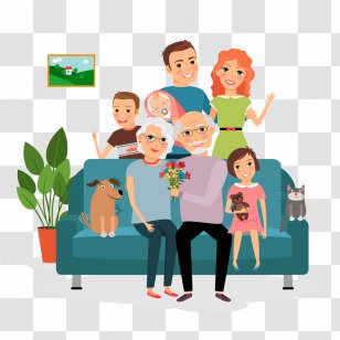 Family Couch Father Illustration - Male - Happy Transparent PNG