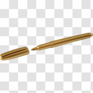 Marker Pen India Ink Gold Metal - Vip Transparent PNG