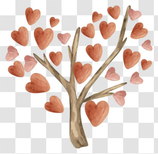 Cartoon - Heart Tree Cartoon Illustration Transparent PNG