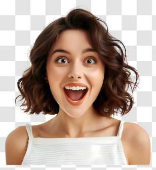 Excited Woman - Excited Woman Expression With Open Smile Transparent PNG