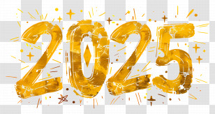 2025 Gold - Golden 2025 Glittering Celebration Art Transparent PNG
