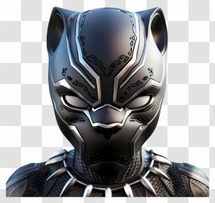 Black Panther - Black Panther Mask Illustration Transparent PNG