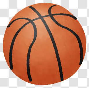 Basketball - Classic Orange Basketball Illustration Transparent PNG