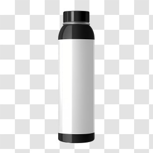 Water Bottle - Black And White Water Bottle Transparent PNG