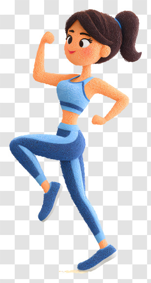 Woman Doing Exercise - Energetic Fitness Woman Illustration Transparent PNG