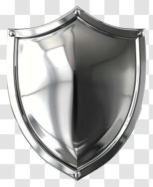Silver Shield - Shiny Metallic Shield Design Transparent PNG