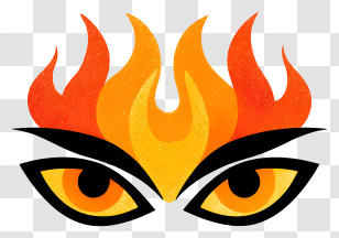 Fire Eyes - Intense Flaming Eyes Symbol Transparent PNG