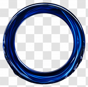 Blue Circle Frame - Blue Glossy Circular Frame Transparent PNG