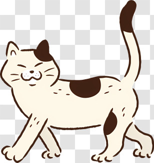 Cartoon Cat - Cartoon Cat With Black Patches Transparent PNG