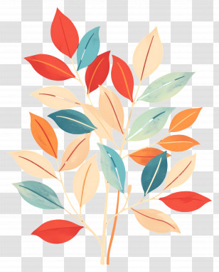 Colorful Leaves - Tree With Vibrant Autumn Leaves Transparent PNG