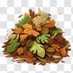 Leaf Pile - Pile Of Colorful Autumn Leaves Transparent PNG