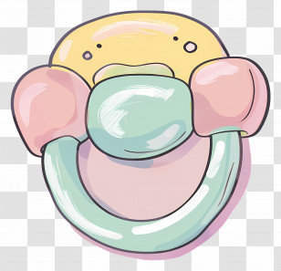 Teether - Pastel Colored Baby Pacifier Transparent PNG