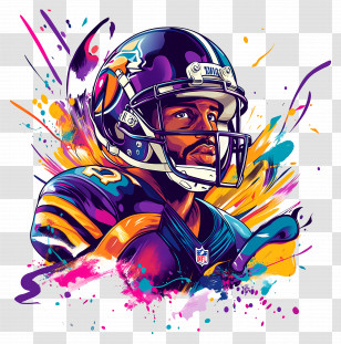 Super Bowl - Dynamic Football Player Illustration Transparent PNG