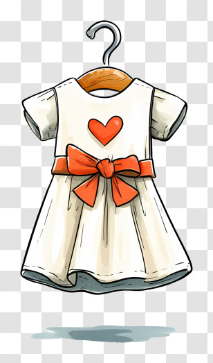 Baby Dress Logo - Adorable Dress With Heart And Bow Transparent PNG