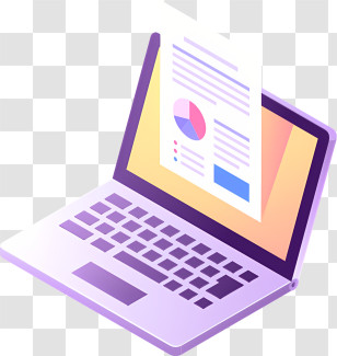 It - Laptop With Document Transparent PNG