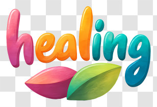 Healing Logo - Colorful 'healing' Word Art Transparent PNG
