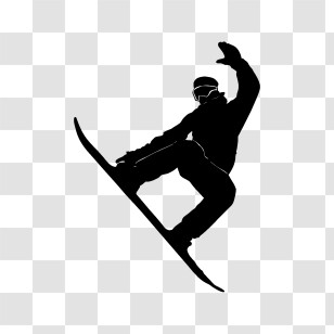 Sports - Snowboarding Silhouette Performing A Trick Transparent PNG