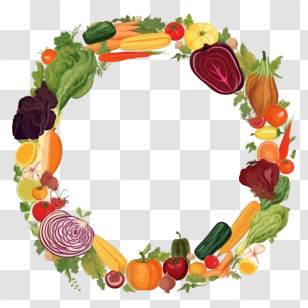 World Food Day
 - Circular Wreath Of Vegetables Transparent PNG