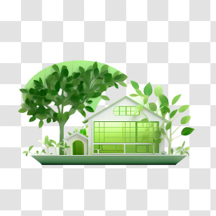 Eco House - Eco-Friendly Greenhouse With Nature Elements Transparent PNG