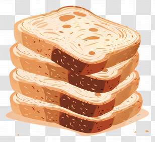 Whole Wheat Bread - Stack Of Bread Slices Transparent PNG