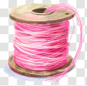 Spool Of Thread - Pink Thread On Wooden Spool Transparent PNG